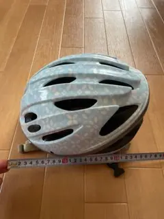 子ども用 自転車ヘルメット ライトブルー 花柄