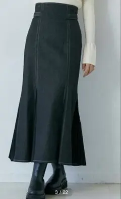 ラグナムーン　プリーツマーメイドデニムスカート