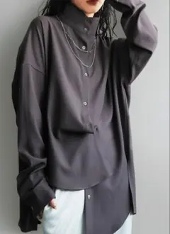 antiqua KYO アンティカ アシメスタンドカラーシャツ