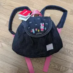 【新品タグ付き】ミキハウス　ベビーデニムリュック　うさこ