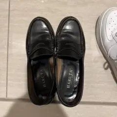 HARUTA ブラックレザー ローファー