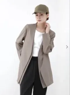 YORT ダブルノーカラージャケット モカ　YAMADAYAのサムネイル