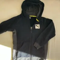 【キッズ】140 PUMA 裏起毛パーカー ネイビー/グレー