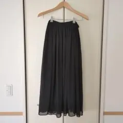 ユニクロ　シフォンプリーツスカート　黒　Lサイズ