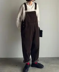 fashiru corduroy salopette brown