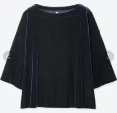 タグ付き！UNIQLO ベロアプルオーバー(五分袖)