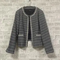 アッドルージュ　ノーカラーツイードジャケット　卒業式　入学式