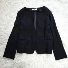 NATURAL BEAUTY BASIC　ノーカラージャケット　Ｓ　ネイビー