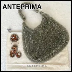 アンテプリマ ワイヤーバッグ ワンショルダー ブローチ3点