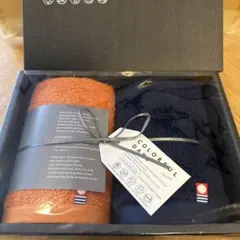 今治タオル フェイスタオル オレンジ ネイビー 2箱セット