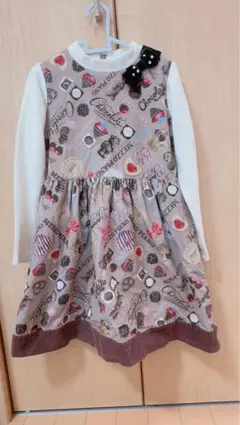 mezzo piano メゾピアノ　チョコレートプリントワンピース 120cm