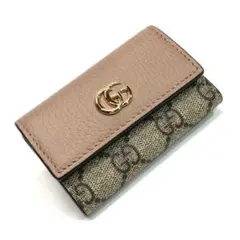 未使用✨グッチ ダブルG バイカラー レザー＆GGスプリーム 6連キーケース