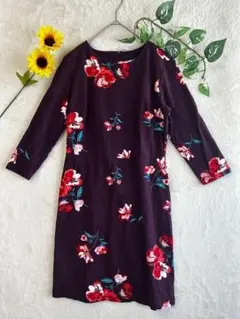 OLD NAVY オールドネイビー 七分袖 花柄ワンピース　膝丈ワンピース　Mのサムネイル
