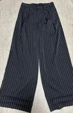 EMMA CLOTHES ストライプ ワイドスラックス Lサイズ