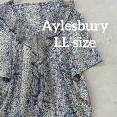 ▢ Aylesbury 花柄 フリル 半袖 ブラウス トップス LLのサムネイル