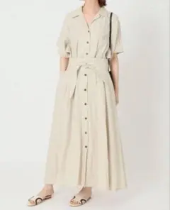 ❤️極美品 【A PUPIL】IENA リネン シャツワンピース アイボリー 半袖のサムネイル