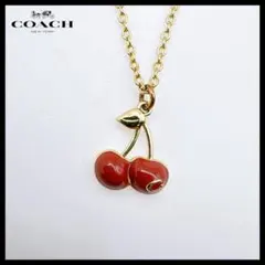COACH コーチ チェリー ネックレス ゴールド - メルカリ
