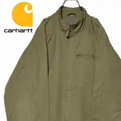 USA古着 カーハート ブルゾン L カーキグリーン ライトアウター ミリタリー