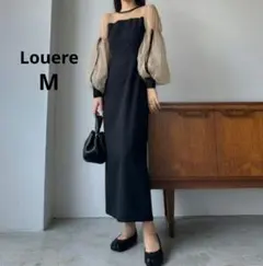 【Louere】チュールボリューム袖ワンピース 結婚式 オケージョン М