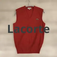 Lacoste 赤 Vネック ノースリーブ ニット サイズ3のサムネイル