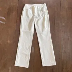 B-THREE ホワイト ストレートデニム