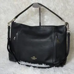 COACH 2way レザー ハンドバッグ ブラック