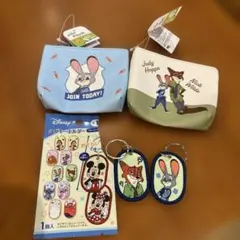 キーホールダー　カップル　ズートピア　ポーチセット