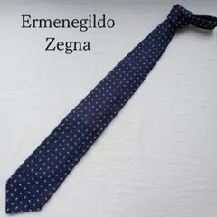 エルメネジルドゼニア ネクタイ 紺 ペイズリー シルク イタリア製【n5054】