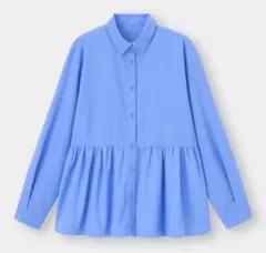 GU 新品 タグ付　ペプラムブラウス長袖シャツ チュニックシャツ S