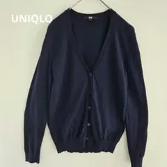 ユニクロ　カーディガン　ネイビー　紺　M　レディース　羽織り　Vネック　春