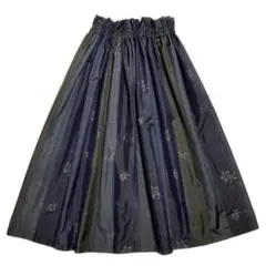 604 ⿻本場大島紬リメイクロングスカート　着物リメイクロングスカート