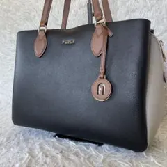【現行】フルラ ミネルヴァ L トートバッグ バイカラー A4 アーチロゴ