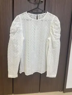 【ほぼ未使用品】ナチュラルビューティーベーシック長袖レース編み　Mサイズ