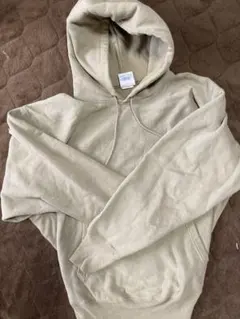 チャンピオン ベージュ フード付きパーカー Lサイズ　リバース　トレーナー