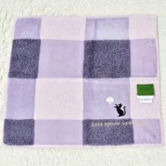 ​【新品タグ付】ケイトスペード タオルハンカチ 黒猫 スペード 刺繍 ラベンダーのサムネイル