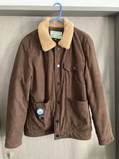 コーデュロイ ボア襟ジャケット XL