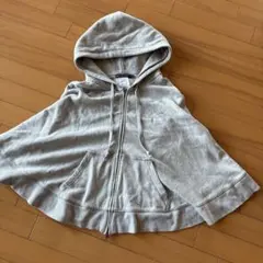 ラルフローレン　スウェットポンチョパーカー　刺繍　羽織り　裏毛　グレー　L