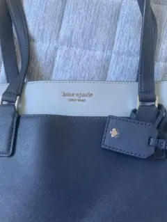 kate spade ネイビー グレー トートバッグ