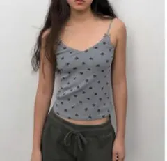 【新品】ZARA キャミソール フラワー柄 グレー(M)のサムネイル