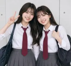 ネクタイ　制服　レディース　赤　韓国制服　即発送