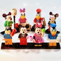 ディズニー　ミッキーマウスと仲間たち フィギュア８体セット　ミニフィグ　レゴ互換