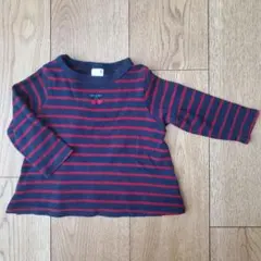 プティマイン　プティプラ長袖Tシャツ　赤チェリー　80