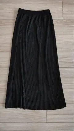 黒 リブ ロングスカート