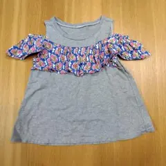 【中古】フリル袖カットソー　100