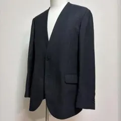 【美品】ACTIBIZ 洋服の青山 デニム調ノーカラージャケット Wide-Lのサムネイル