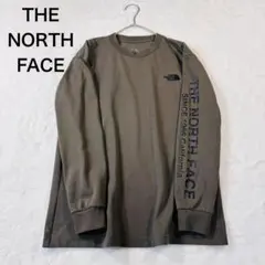 THE NORTH FACE 袖ロゴ ロンT 長袖T カーキ S ノースフェイス