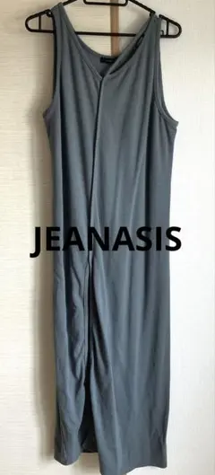 【JEANASIS】ノースリーブ ワンピース ロング ブルー グリーン リブ