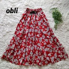 □ 49400 定価4.9万 OBLI【オブリ】ミモザタフタフスカート 花柄