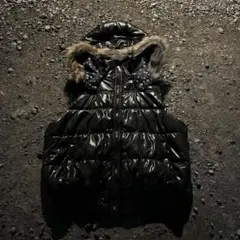 00s archive 光沢ファーダウンベスト 星型 Y2K 平成