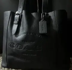 極美品☆COACH トートバッグ メンズ ビジネス レザー 黒